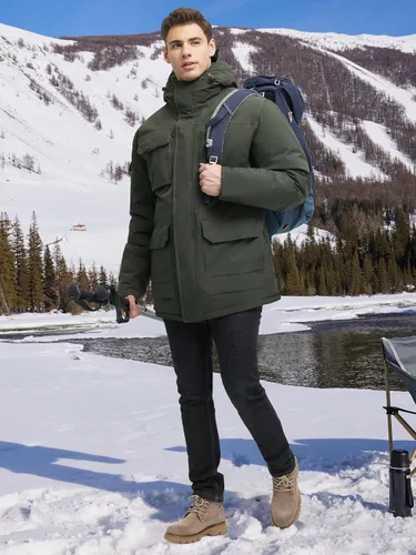 Miniatura 3 de Abrigos de invierno para hombre, chaquetas de invierno impermeables para hombre, chaqueta acolchada cálida con capucha cortavientos