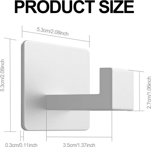 Miniatura 4 de PMMASTO Ganchos adhesivos para toallas, paquete de 4 ganchos de pared de aluminio, gancho de ducha para baño, dormitorio y cocina, color plateado