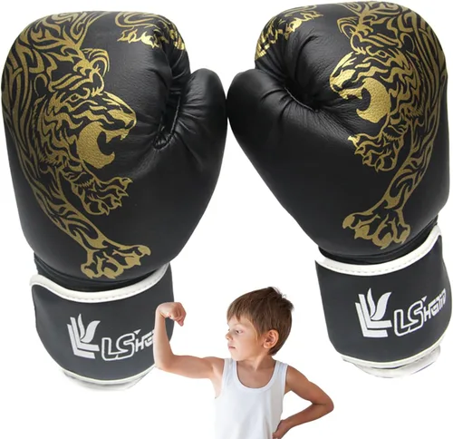Miniatura 6 de LAFANDE Guantes de boxeo para hombres y mujeres, guantes de combate transpirables de Muay Thai Negro