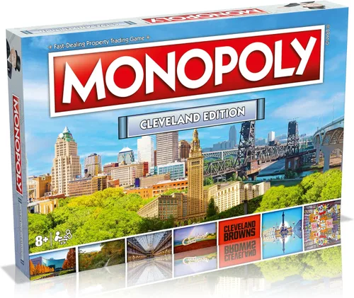Monopoly Juego de mesa Cleveland Monopoly Edition: 2-6 jugadores, juegos de mesa familiares para niños y adultos, juegos de mesa para niños de 8