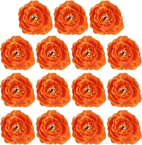 Miniatura 8 de PATIKIL Cabeza de flores artificiales, 15 cabezas de flores falsas, cabezas de peonía de seda a granel, flores de simulación para ramos de flores