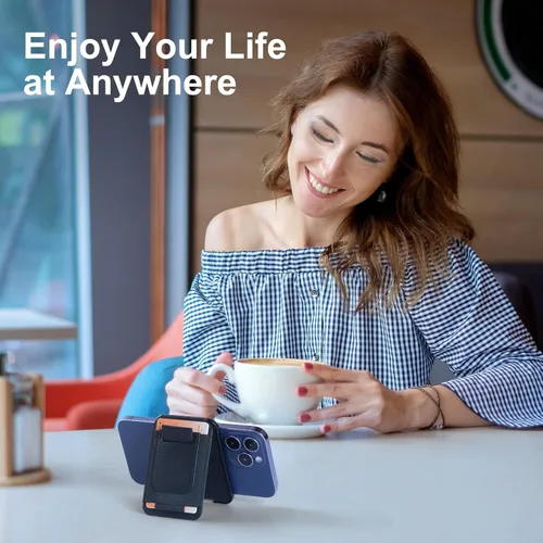 Miniatura 7 de Cartera magnética compatible con MagSafe, cartera para iPhone con soporte ajustable para iPhone 14 Pro Max14 Plus14 Pro14, iPhone 13 Pro Max13
