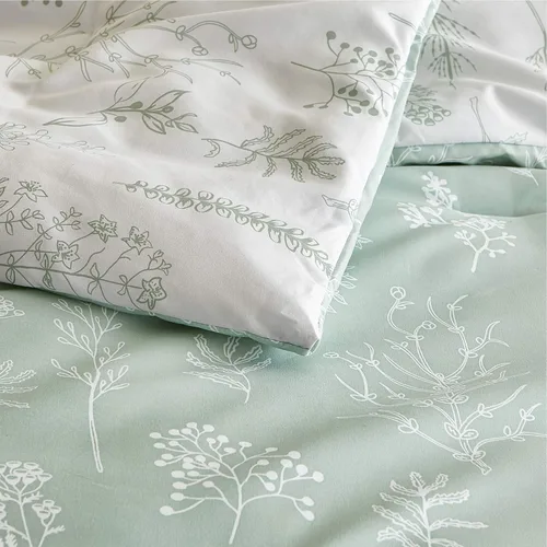 Miniatura 7 de Bedsure - Juego de edredón tamaño King, juego de ropa de cama verde salvia, 3 piezas de ropa de cama floral bonita, 1 edredón reversible suave