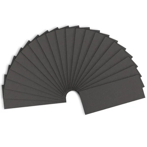 Miniatura 25 de Papel de lija de grano 120, hojas de lijado en seco y húmedo de 9 x 3.6 pulgadas para acabado de muebles de madera, lijado de metal y pulido
