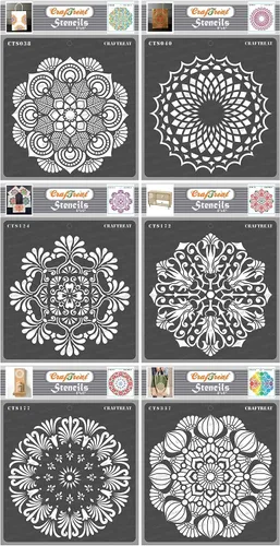 Miniatura 4 de CrafTreat Plantillas de pared reutilizables para pintar patrones grandes, radar, plantilla de mandala para pintura de puntos, 12 x 12 pulgadas