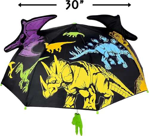 Miniatura 4 de Rhode Island Novelty Paraguas de dinosaurio de 30 pulgadas para niños