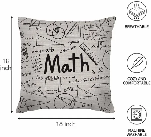 Miniatura 5 de Husandy - Fundas de almohada con fórmulas geométricas, teoría matemática y fórmula matemática, ecuación, garabato, escritura a mano, icono en funda