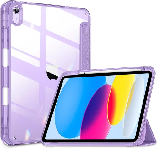 Miniatura 8 de DTTOCASE - Funda para iPad de 10.ª generación de 2022, 10.9”, reverso transparente y marco de poliuretano termoplástico antigolpes
