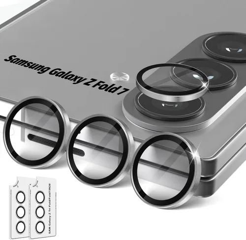 Miniatura 13 de Orzero Protector de lente de cámara compatible con Samsung Galaxy S25, bandeja de instalación de un solo paso, cubierta de vidrio con anillo