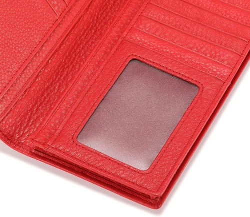 Miniatura 8 de HISCOW Cartera larga plegable con 15 ranuras para tarjetas de crédito piel de becerro italiana Rojo