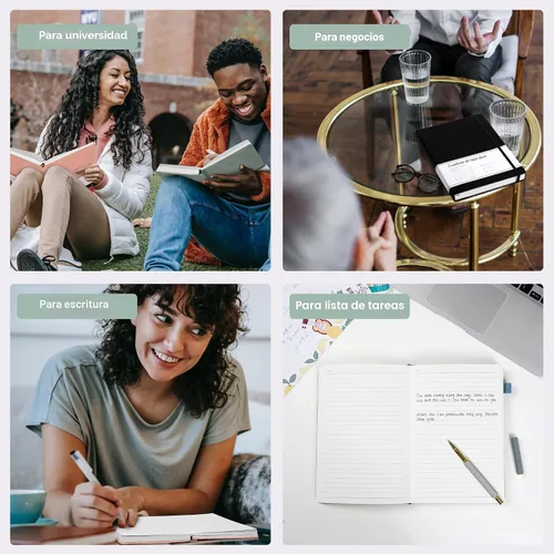Miniatura 6 de CAGIE Cuaderno rayado, 320 páginas, cuaderno de rayas universitarias, diario grueso de papel de 3.53 oz/yd², diario B5 de tapa dura de cuero