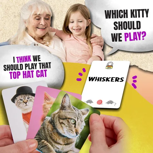 Miniatura 4 de Name that Kitty - Divertido juego de gatos para niños que es ideal para la noche de juegos en familia Juguete con temática de gato de 100 cartas