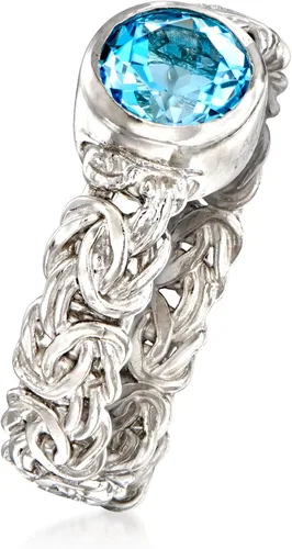 Miniatura 3 de Ross-Simons Anillo bizantino de topacio azul suizo de 1.00 quilates en plata de ley
