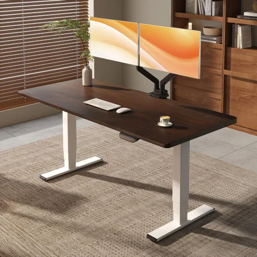Miniatura 28 de FLEXISPOT E6 MAX - Escritorio de pie de 3 etapas de madera maciza con doble motor de 48 x 24 pulgadas, capacidad de peso de 330 libras, escritorio