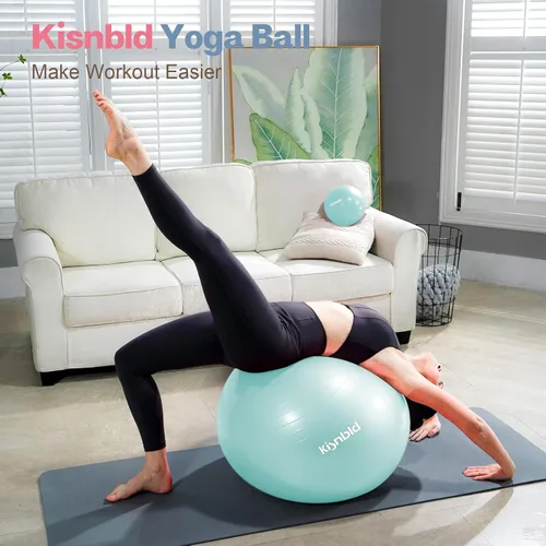 Miniatura 2 de kisnbld Pelota de ejercicio, pelota de yoga extra gruesa para entrenamiento y estabilidad durante el embarazo, 4 tamaños, pelota de equilibrio