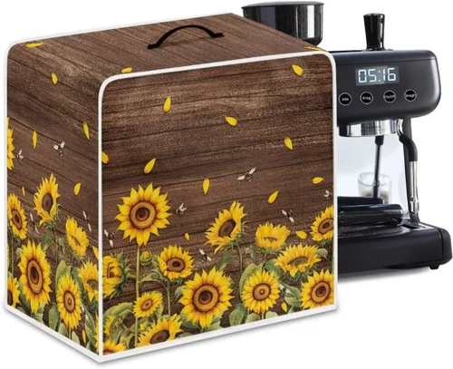 Miniatura 8 de Funda para cafetera, poliéster, azul, se adapta a la mayoría de máquinas de café estándar, protector resistente al polvo, huellas dactilares