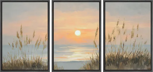 Miniatura 10 de Ashbrook Set de Arte de Pared en Lienzo Enmarcado, Naturaleza, Horizonte de Playa Nebulosa, Ilustraciones de Área Silvestre, Bellas Artes, Paisaje