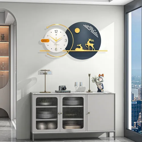 Miniatura 9 de FLEBLE Reloj de pared extra grande para decoración de sala de estar, moderno, decorativo, silencioso, sin tictac, de cuarzo, funciona