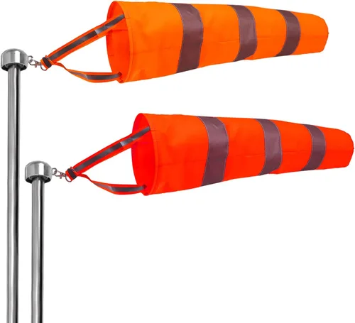 2 banderas reflectantes colgantes de manga de viento para exteriores, parada de rasgaduras, aeropuerto, calcetines de medición, calcetines de viento