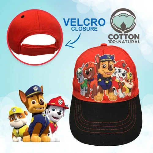Miniatura 4 de Nickelodeon Paw Patrol - Gorra de béisbol de algodón para niños (2 a 5 años), color rojo y negro