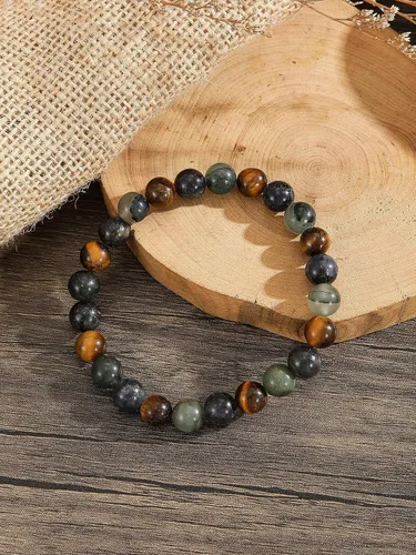 Miniatura 91 de Crystal Vibe Pulseras de cuentas de 0.315 in para mujeres y hombres, pulseras de cristal con piedras preciosas naturales, tamaño elástico ajustable