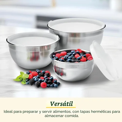 Miniatura 2 de Cuisinart Juego de tazones para mezclar, acero inoxidable, 3 piezas, CTG-00-SMB