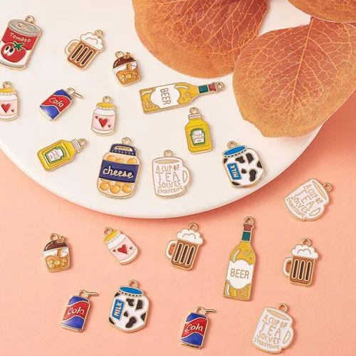 Miniatura 5 de Encantos de esmalte de postre de comida de caramelo piruleta, Metal