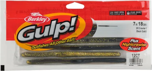 Miniatura 5 de Berkley ¡Gulp! SR Crawler Fishing Soft Bait Negro Oro