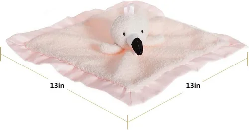 Miniatura 6 de Apricot Lamb Manta de seguridad de animales de peluche con diseño de pájaro flamenco, manta de personaje para guardería, de lujo, para acurrucarse
