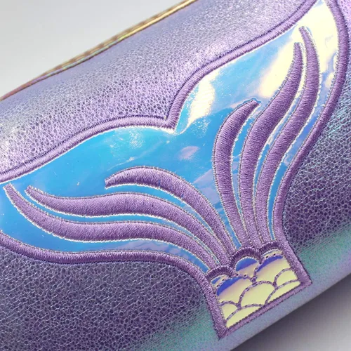Miniatura 3 de Bolsa de cosméticos holográfica, organizador de artículos de tocador de viaje, bolsa de almacenamiento de sirena, bolsas de maquillaje pequeñas
