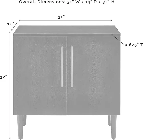 Miniatura 3 de Crosley Furniture Everett Accent - Armario de almacenamiento, soporte para tocadiscos, soporte para discos de vinilo, negro mate
