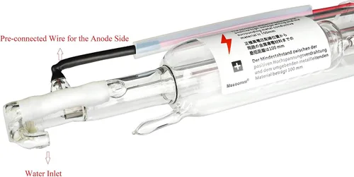 Miniatura 3 de Mssoomm - Tubo láser de 30 W, 30 W, longitud de 23.622 in de diámetro y 1.969 in con cabezal de metal para cortador láser de CO2 y máquina grabadora