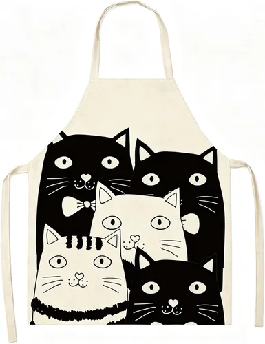 Miniatura 10 de Delantal de gato lindo delantal de cocina para mujeres y hombres, delantales divertidos para cocinar, hornear, pintura, jardinería y fiesta