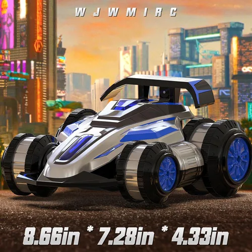 Miniatura 5 de 1:14 Auto de Juguete a Control Remoto con Giro de 360° para Niños, 4WD RC con Luces y Música, Auto de Cuatro Ruedas que se Levanta y se Da la Azul