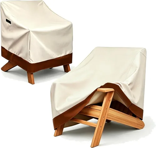 RosieLily Fundas para sillas de exterior, fundas para sillas de patio, impermeables, 600D, resistentes, apilables, para muebles de patio, estándar,