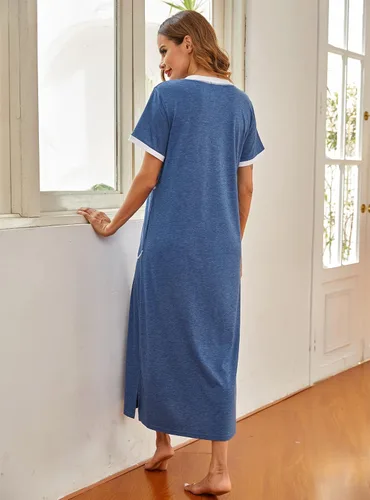 Miniatura 4 de Ekouaer Loungewear - Camisón largo para mujer, ultra-suave, con bolsillo