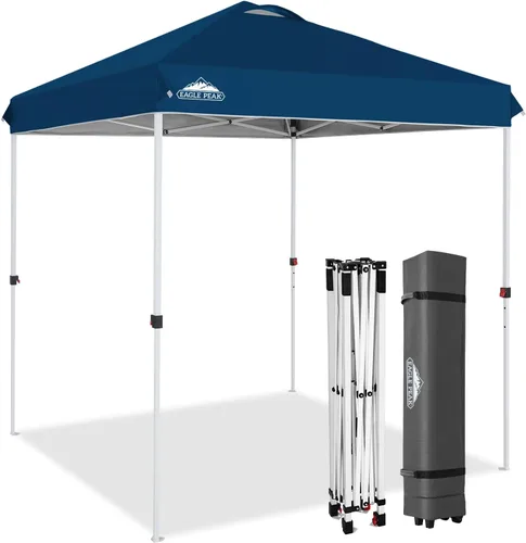 Miniatura 123 de EAGLE PEAK Tienda de campaña desplegable con bolsa de transporte con ruedas, 8 estacas, 4 cuerdas, 4 bolsas de peso, toldo de tienda de campaña