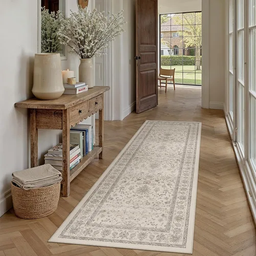 Miniatura 73 de PureCozy - Alfombra de área beige de 8 x 10, lavable, vintage, alfombra para sala de estar, dormitorio, gran alfombra suave retro de pelo bajo