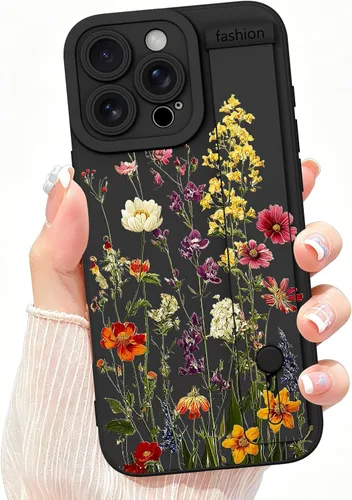 Miniatura 27 de Funda Wlxee para iPhone 15 Pro Max con patrón de ola, TPU suave con parachoques, cuero PU, diseño de cebra lindo para mujeres y niñas - Negro Gris