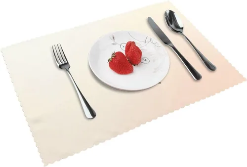 Miniatura 14 de Rectangular Placemats Set of 4, Heat Resistant Abstract Flowers Printed Kitchen Dining Table Mats