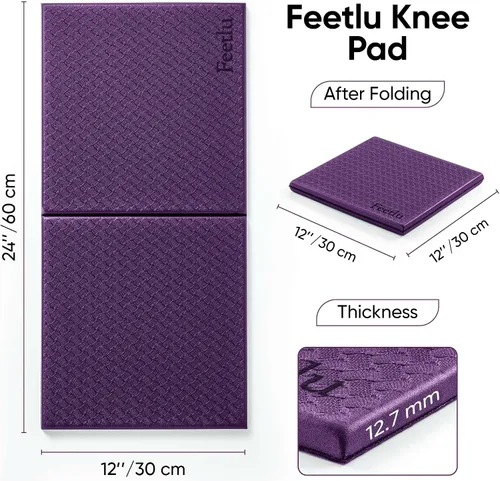 Miniatura 2 de Almohadilla Cojín de Rodilla para Yoga Almohadilla de Rodilla para Ejercicio Plegable, 1/2 pulgada de grosor, 24 x 12 pulgadas, elimina el dolor