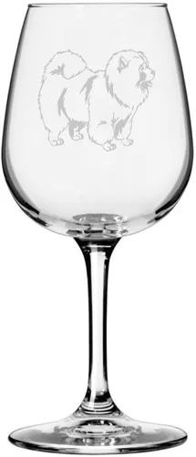 Miniatura 418 de Copa de vino de 12.75 onzas con diseño de perro grabado