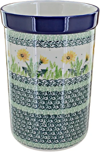 Miniatura 10 de Blue Rose - Tarro de utensilios de cerámica polaca Blue Posy - 7.75 x 5.5 pulgadas - Almacenamiento perfecto para encimera para cucharas, espátulas