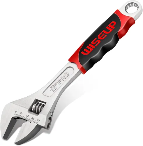 Miniatura 10 de WISEUP - Juego de llaves ajustables de 8 pulgadas y 10 pulgadas Cr-V forjadas, herramientas manuales de grado industrial con empuñadura