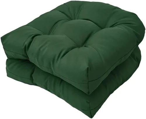 Srutirbo Juego de 2 cojines de asiento para sillas de exterior, impermeables, de 19 x 19 pulgadas, en forma de U, para sillas de patio y sillas