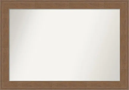 Miniatura 215 de Amanti Art Espejo de baño marrón para sobre el fregadero, 25 x 25 pulgadas, hecho a medida, espejo de tocador cuadrado marrón medio, marco de madera