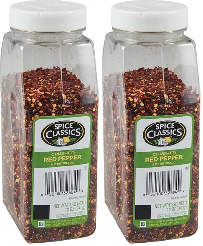 Miniatura 6 de Spice Classics Pimiento rojo triturado, 12 oz – Un recipiente de 12 onzas de hojuelas de chile rojo secas y trituradas, excelente para pizza, sopa