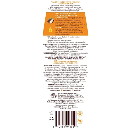 Miniatura 11 de Palmer's Acondicionador de retención de longitud de manteca de cacao y biotina, 13.5 onzas