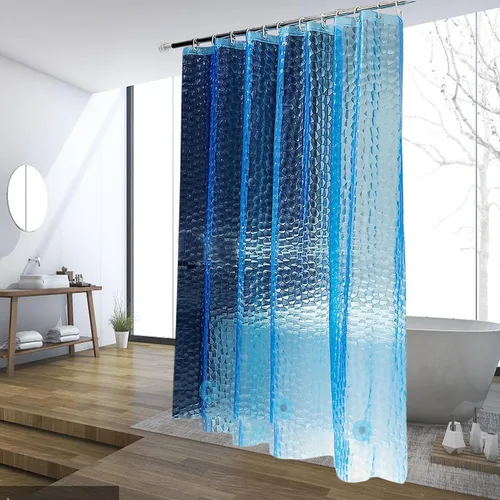 Miniatura 32 de Forro de cortina de ducha, cortinas de ducha 100% impermeables de Peva con 3 imanes inferiores pesados y 12 ojales a prueba de óxido, forro de ducha