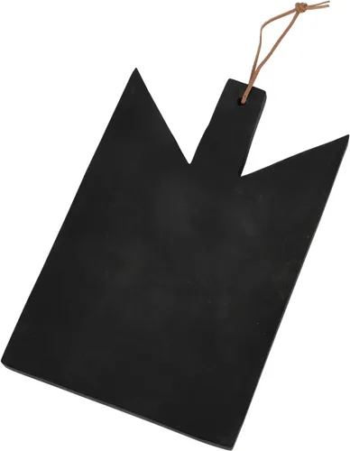 Miniatura 6 de Main + Mesa Tabla de cortar de madera geométrica con corbata de cuero Añejado oscuro